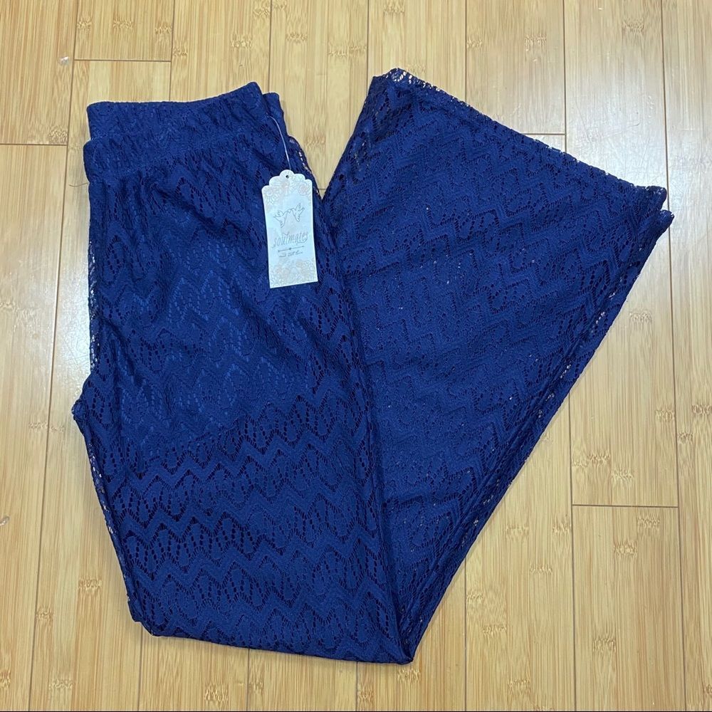 Navy Shorts w Eyelet Style Bellbottom Pants